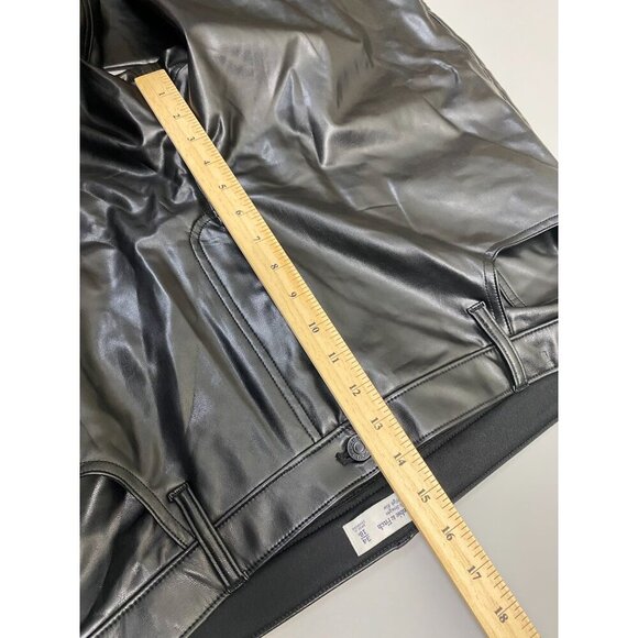 Abercrombie & Fitch The 90s Straight High Rise faux Leather Pants Plus Size 34 - Picture 3 of 13